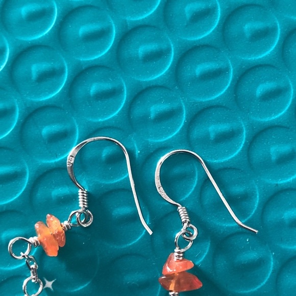 Sterling Silver Carnelian Agate Necklace Earrings - Picture 3 of 9